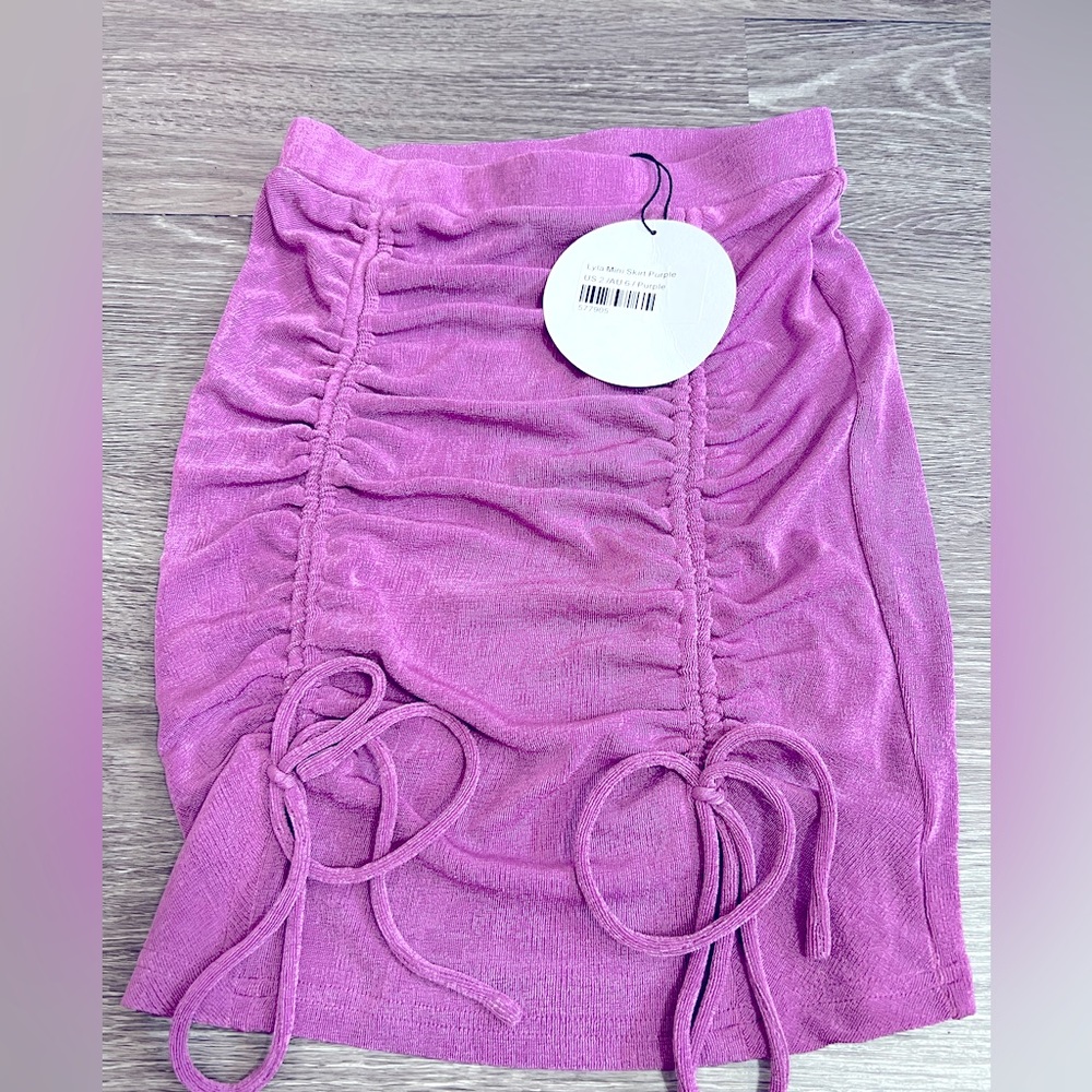 NWT Princess Polly Purple Ruched Mini Skirt Sz XS 2 Bodycon Y2K Game Day LSU TCU